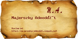 Majerszky Adeodát névjegykártya